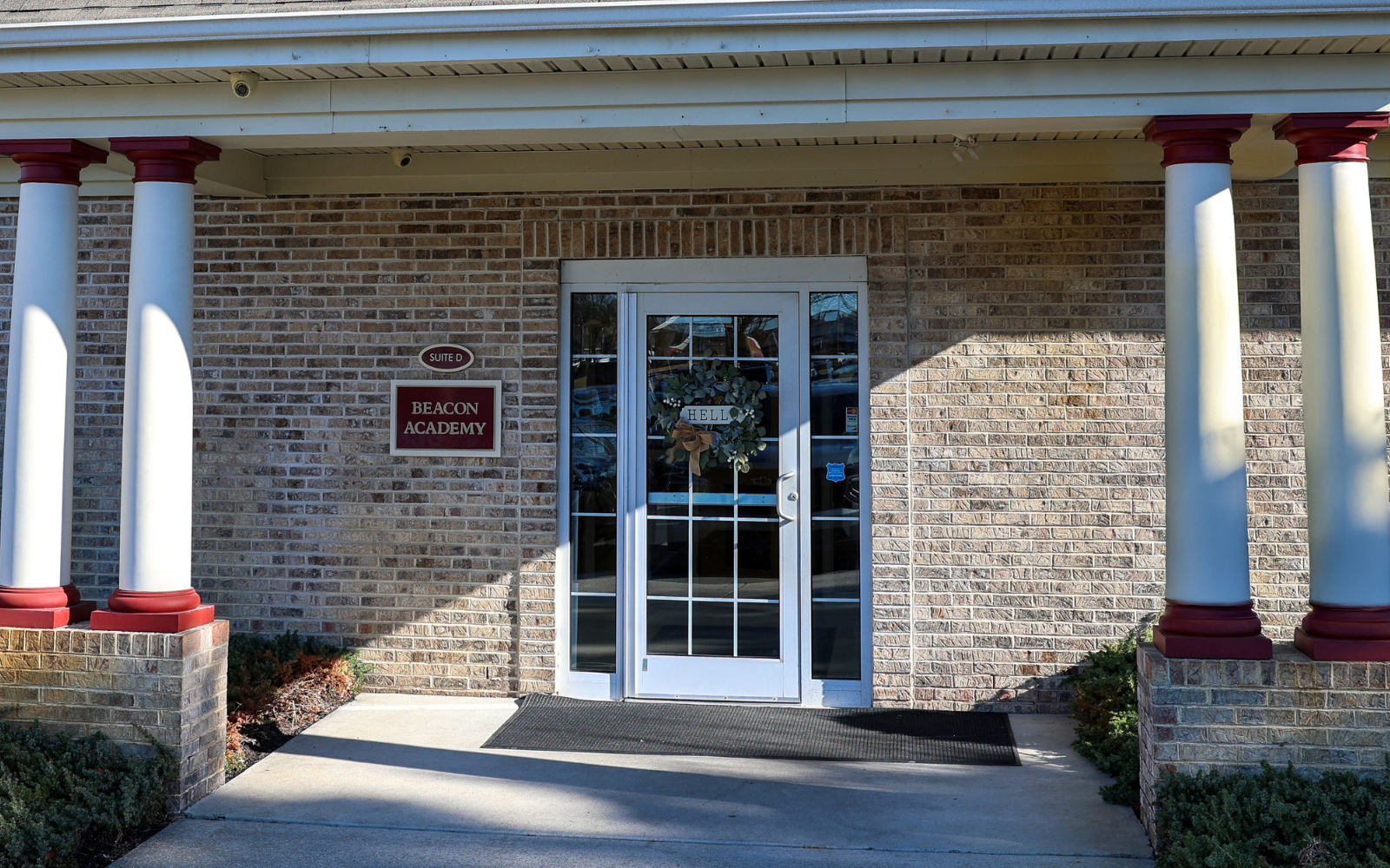 Exterior entrance of Beacon Academy in Sewell, New Jersey